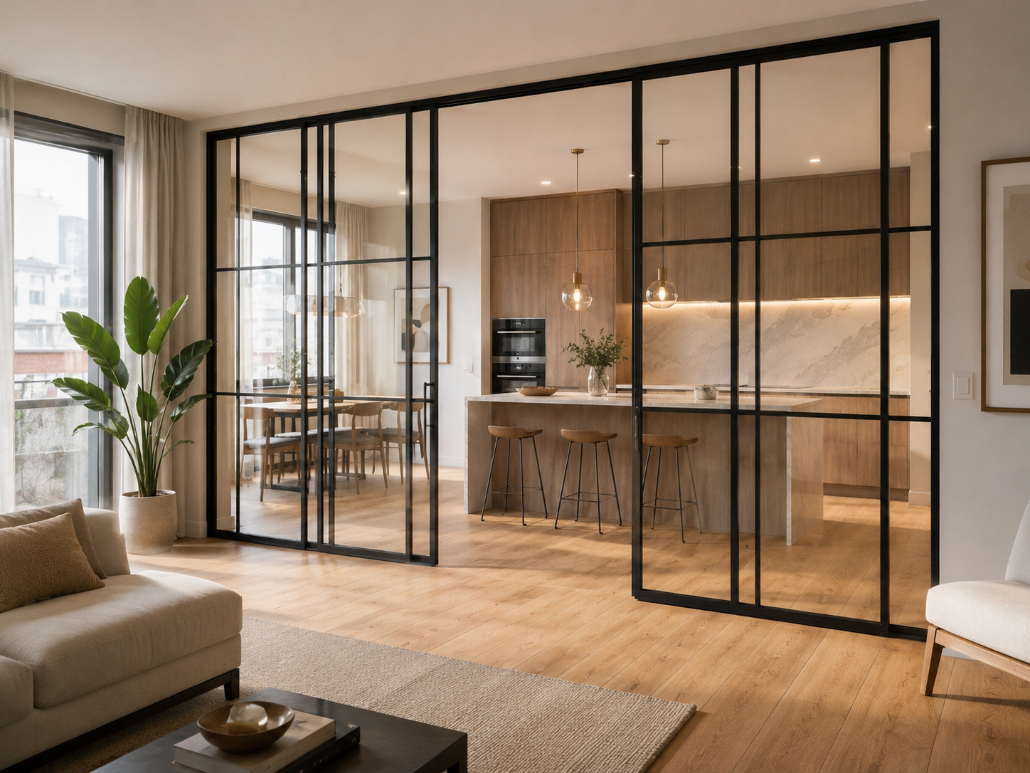 Cerramiento de cristal estilo industrial: cuándo elegirlo en lugar de una pared convencional